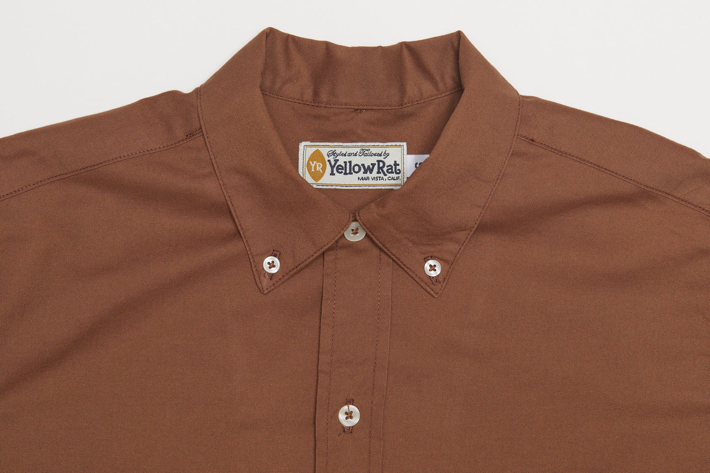 Converitble Collar Button-down Shirt (Brown)