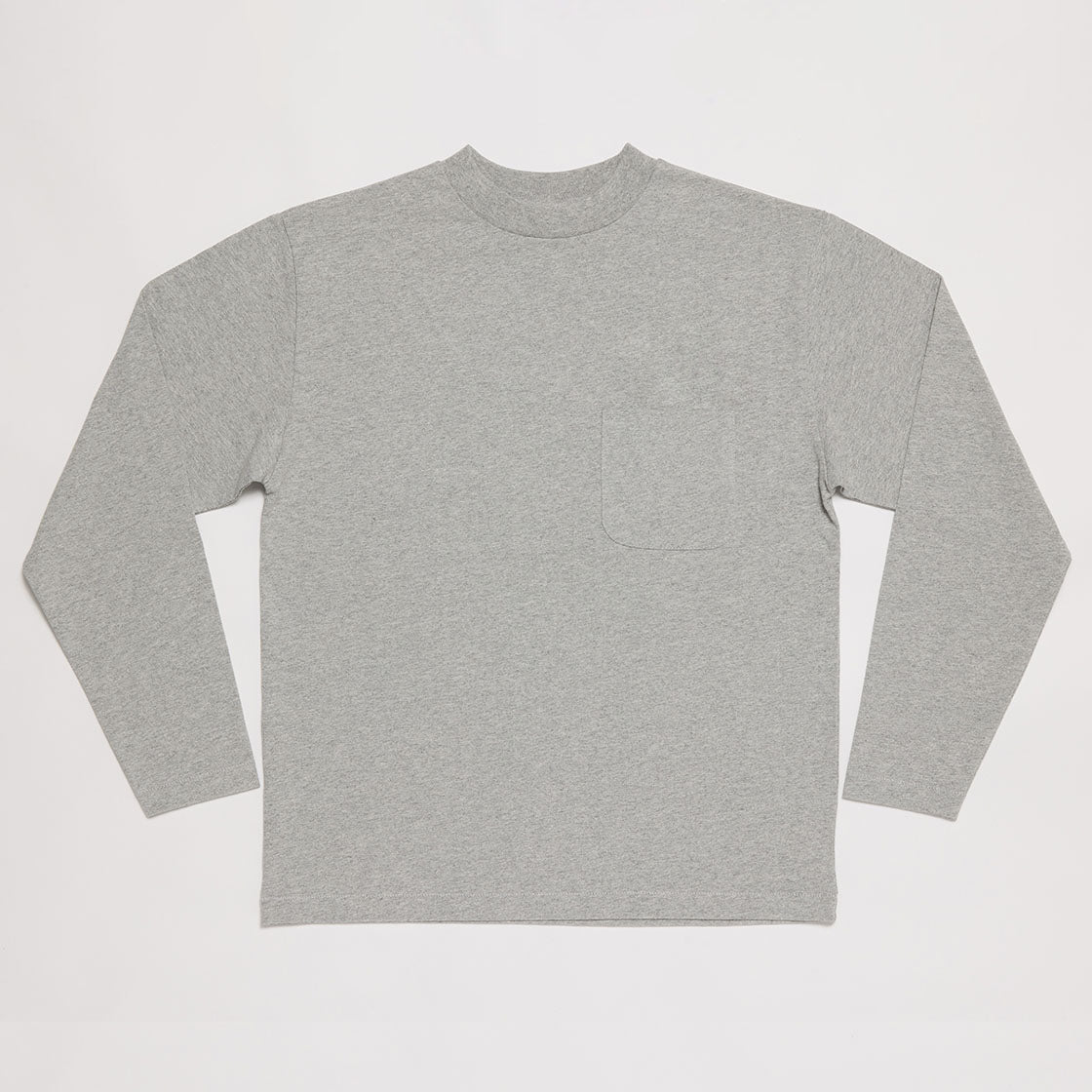 Mock Neck Long Sleeve Tee (Heather Gray)