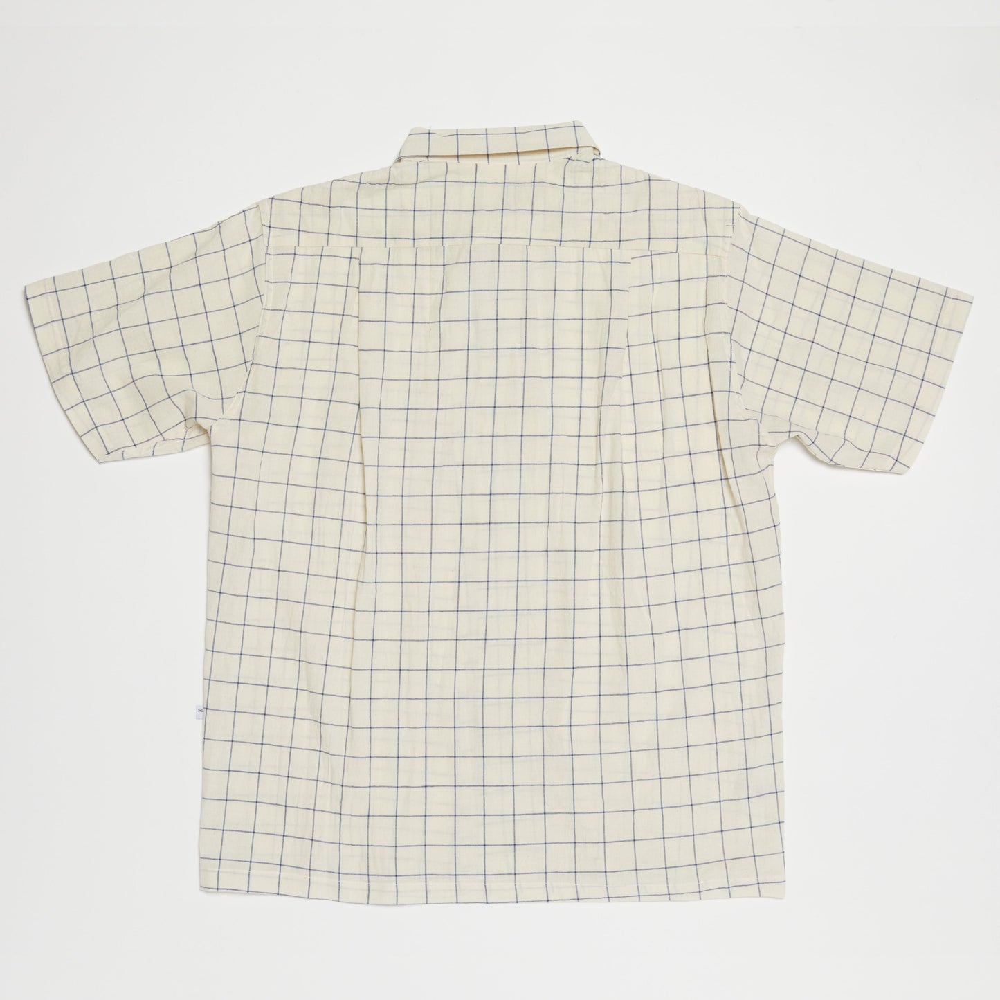 Round Collar Shirt (Navy x Natural)