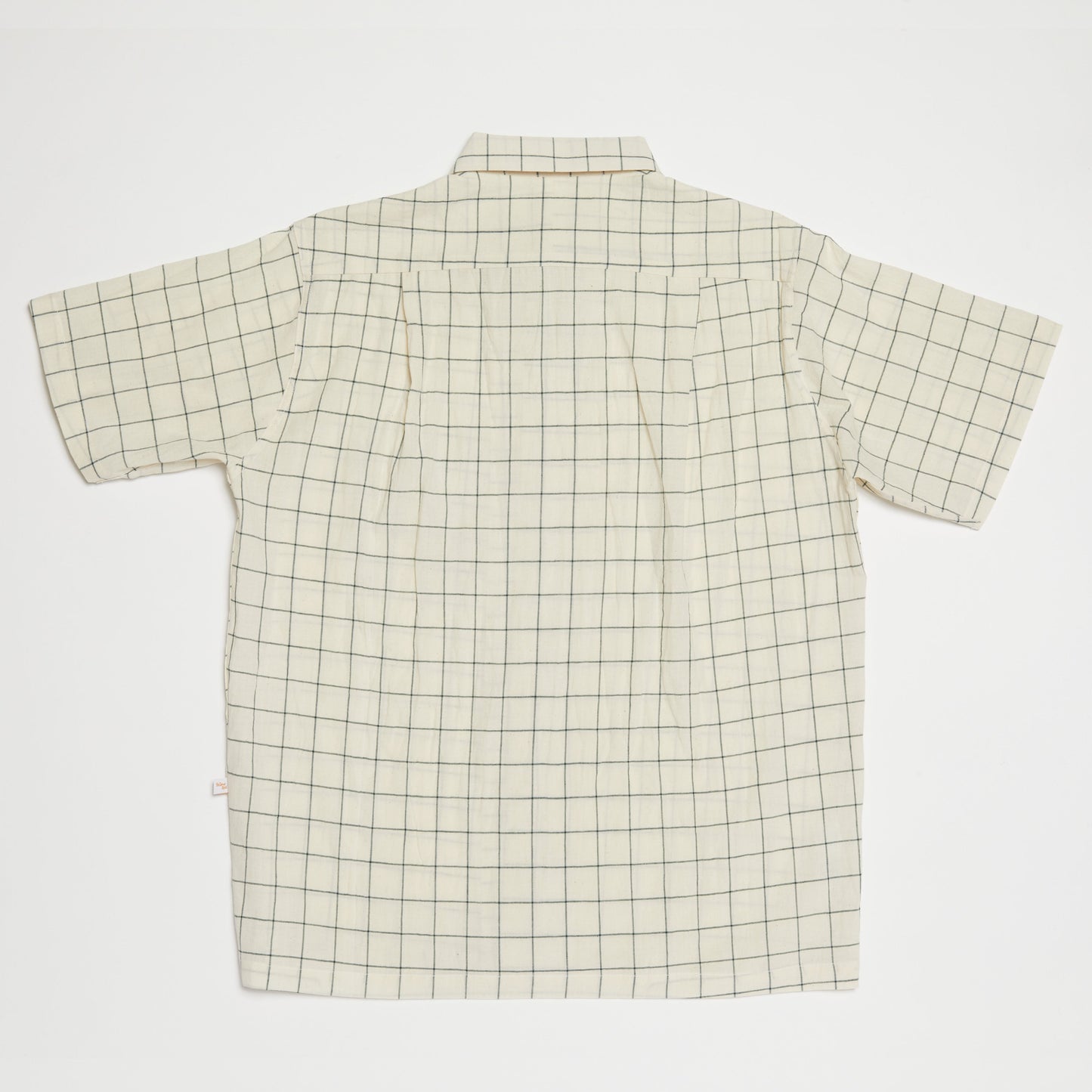 Round Collar Shirt (Green x Natural)
