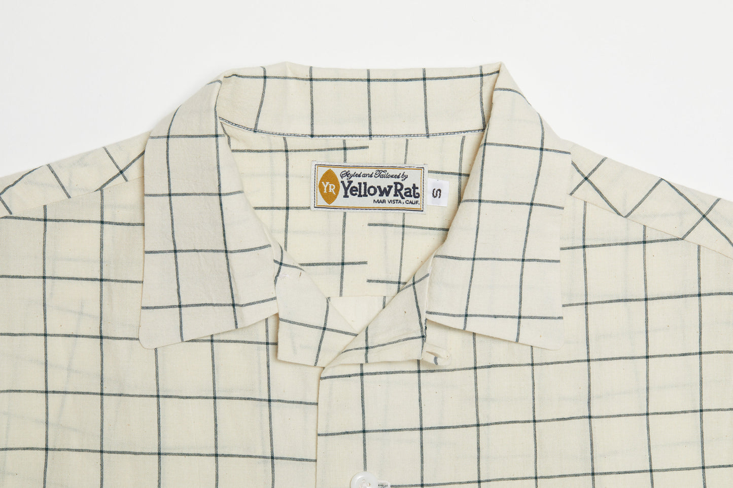 Round Collar Shirt (Green x Natural)