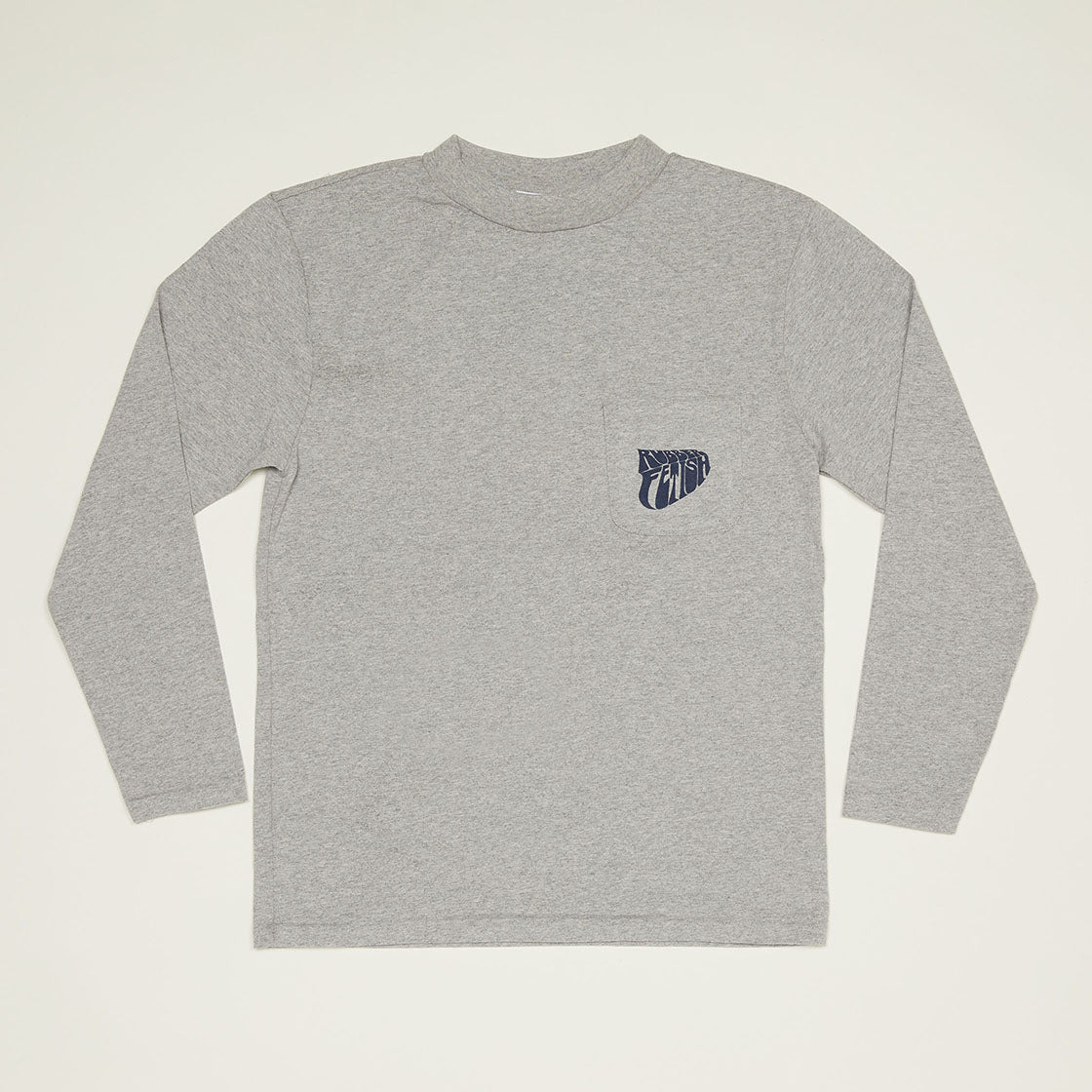 Rubber Fetish Mock Neck Long Sleeve T-Shirt (Heather Gray)