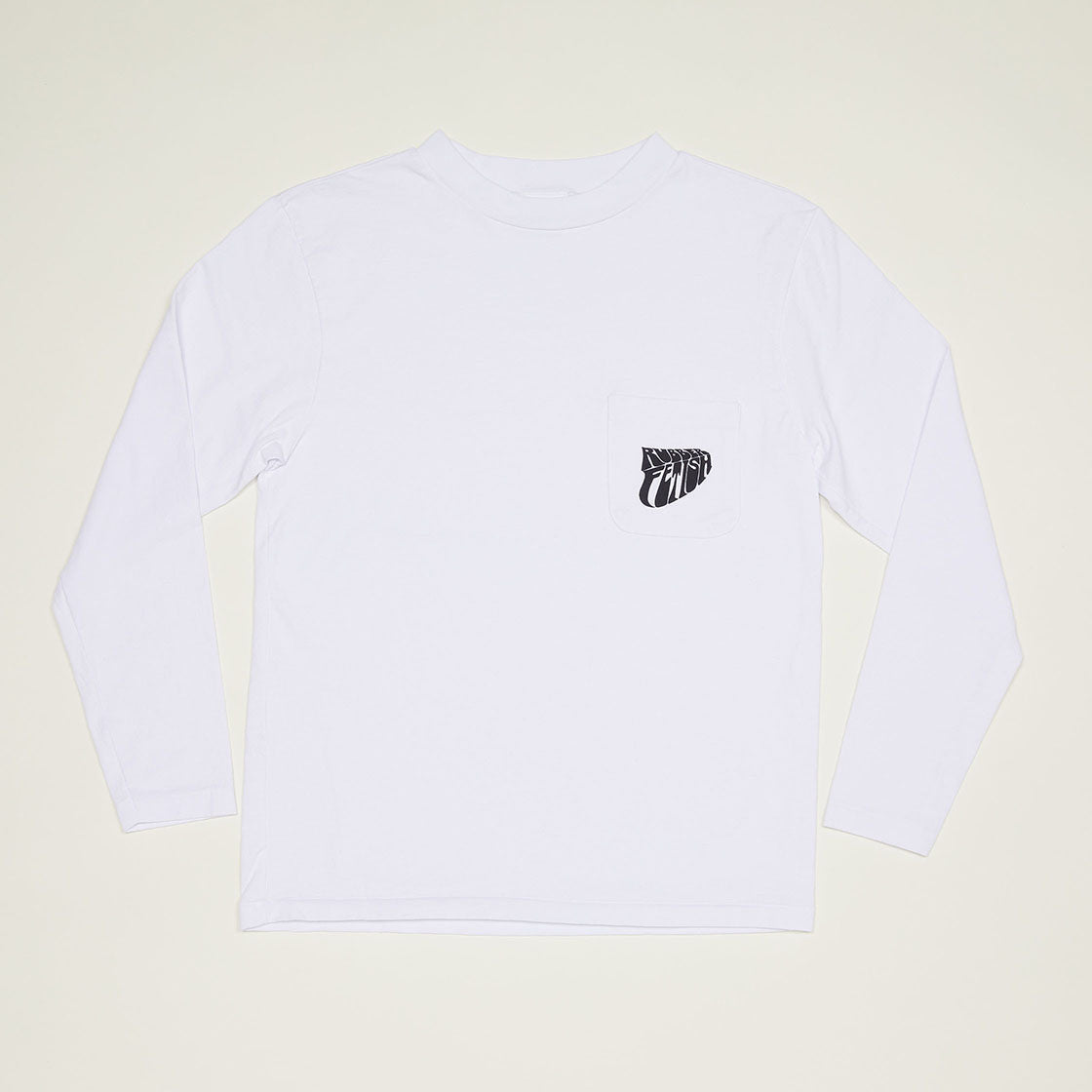 Rubber Fetish Mock Neck Long Sleeve T-Shirt (White)