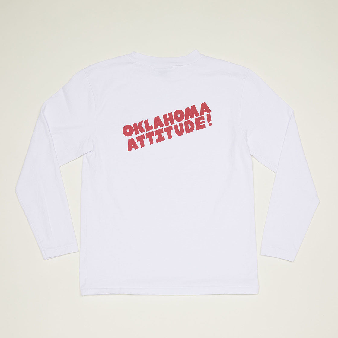 Oaklahoma Attitude Mock Neck Long Sleeve T-Shirt (White)