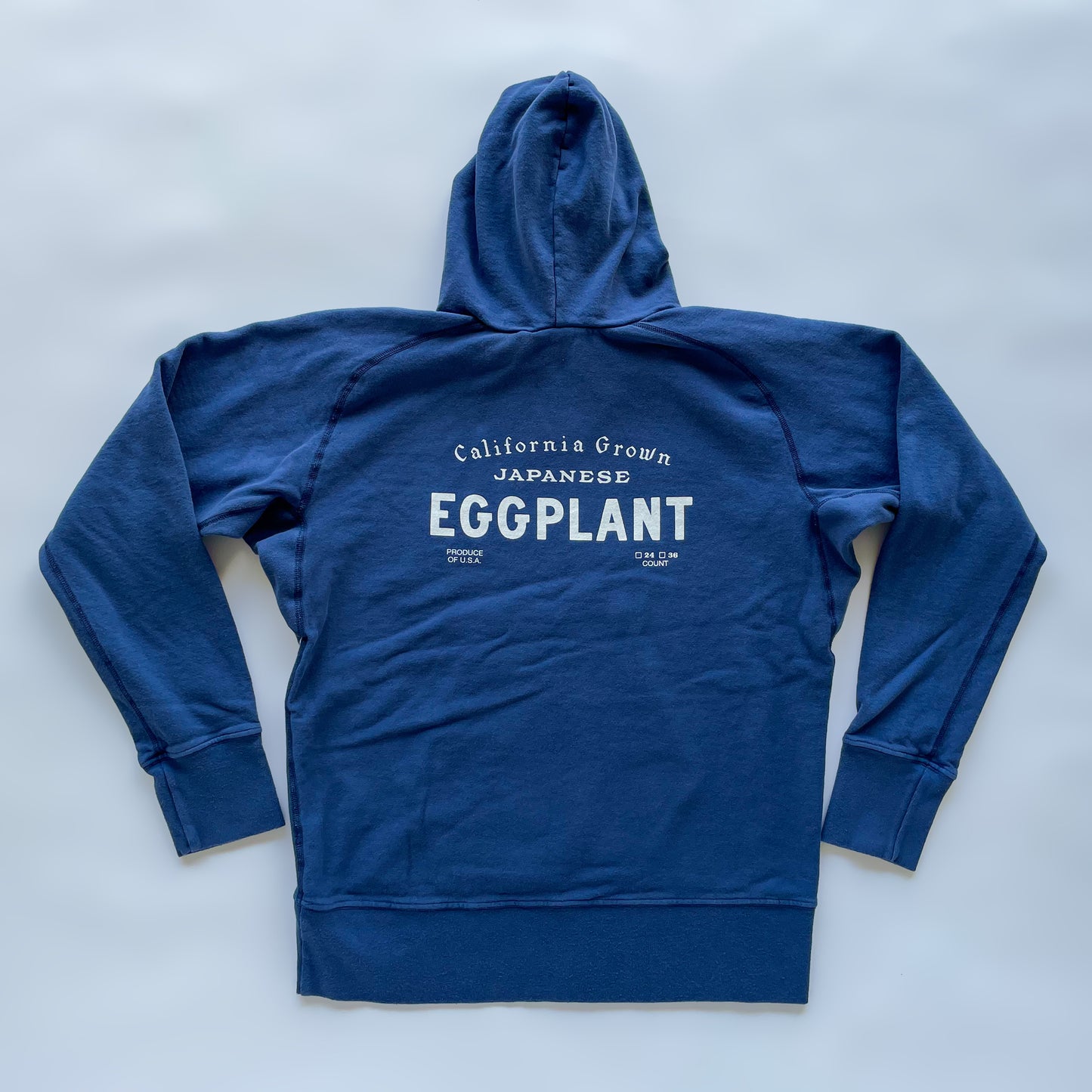 Japanese Eggplant Pull-over Hooded Sweatshirt (Navy)