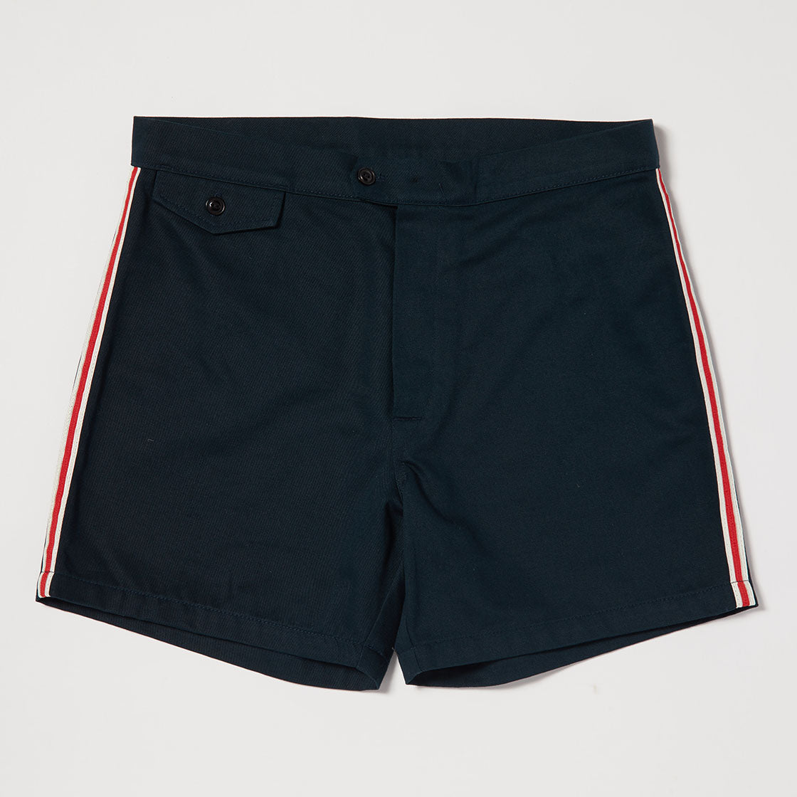 Kuhi-O Trunks (Navy w/ White and Red Stripe)