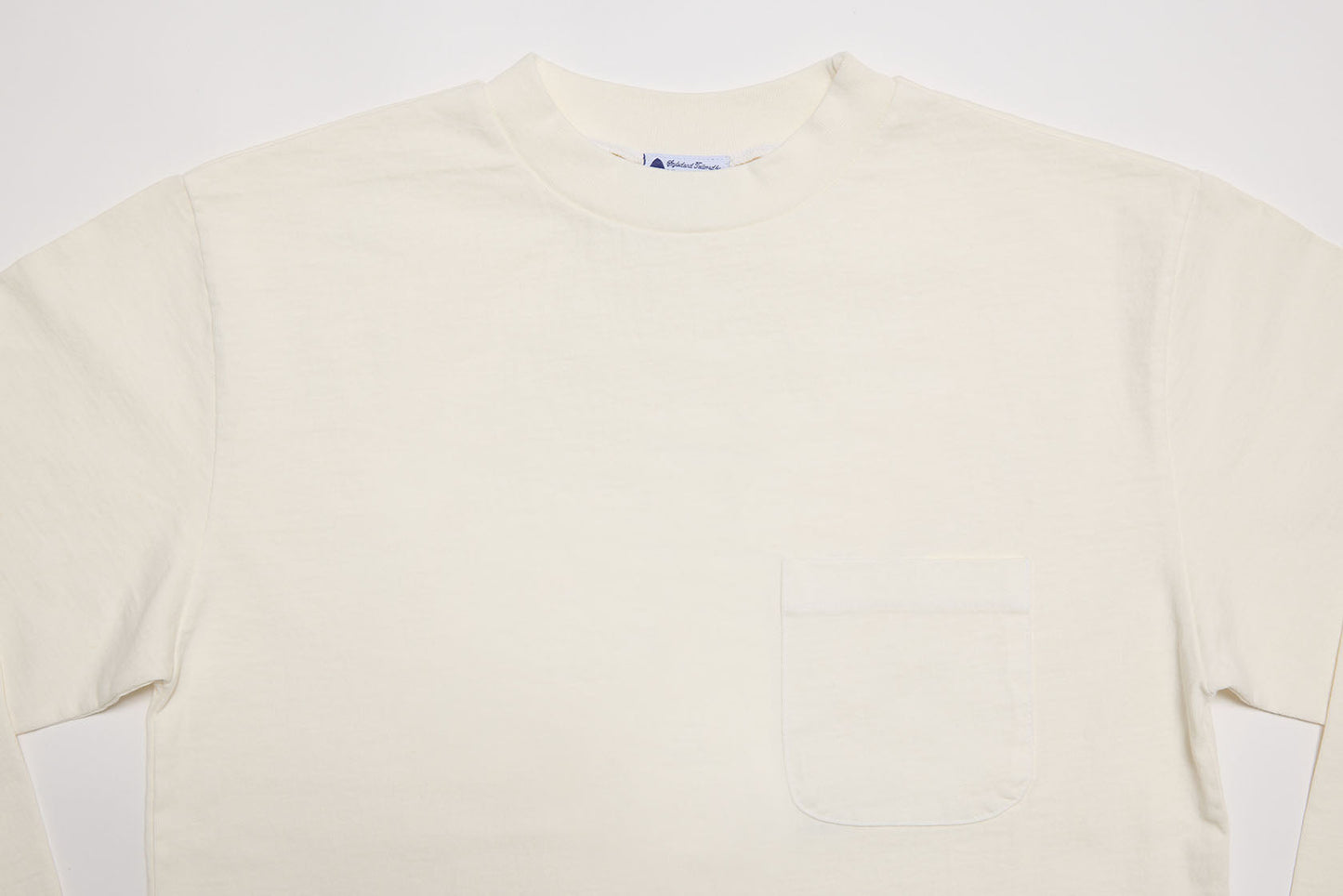 Mock Neck Long Sleeve Tee (White)