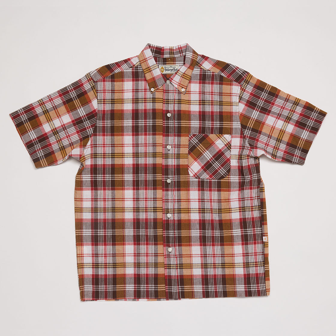 Button-down Shirt (Brown x Wine)