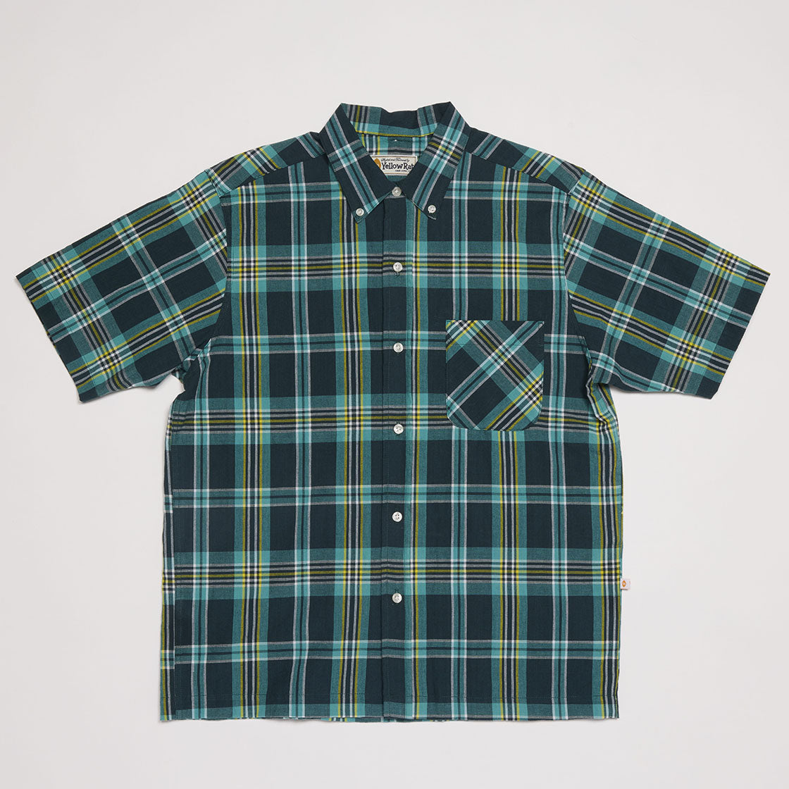 Button-down Shirt (D. Green x Yellow)