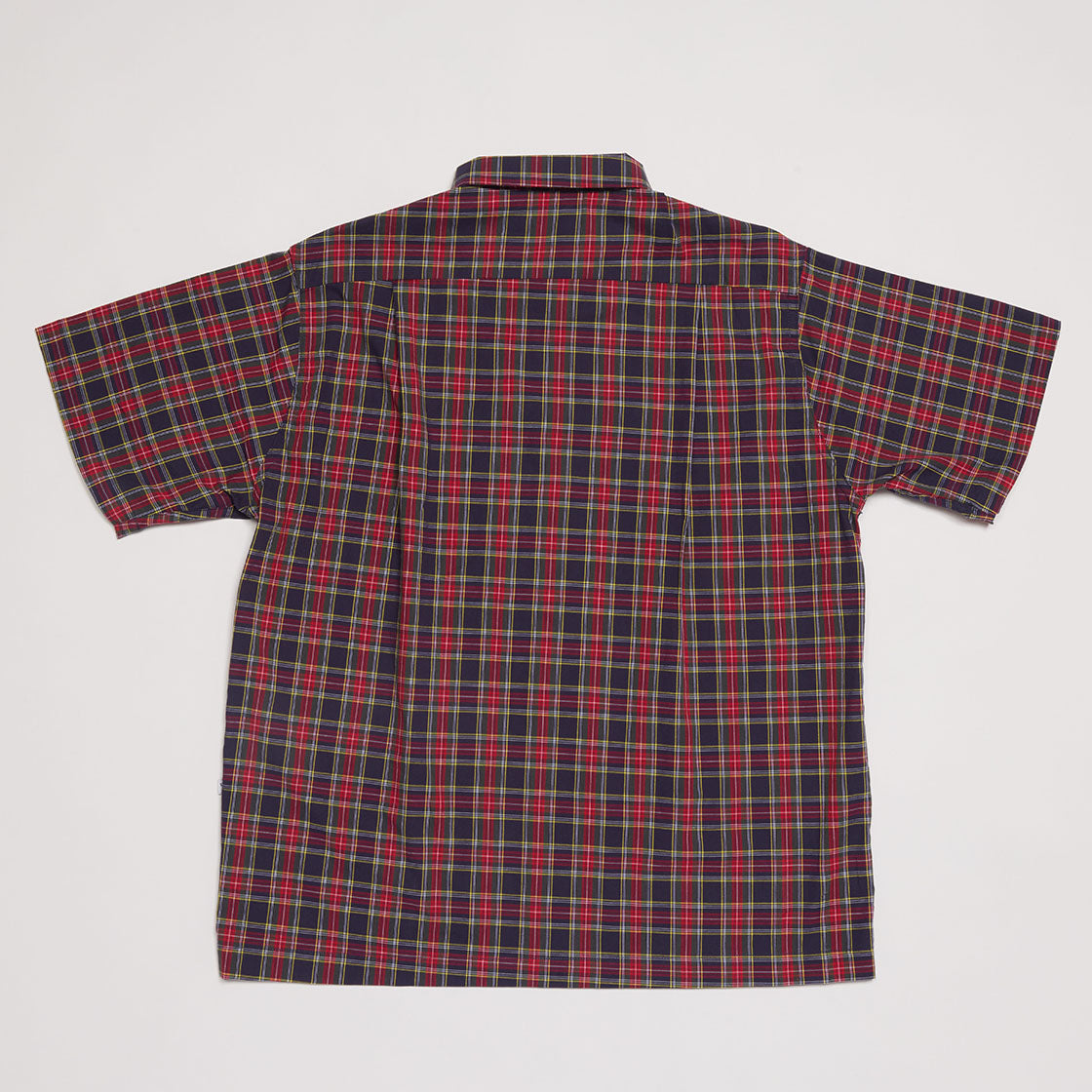 Round Collar Shirt (Navy x Red)