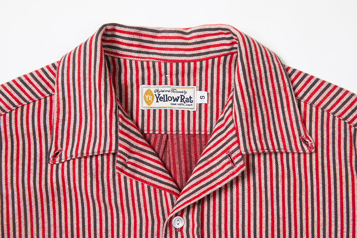 Convertible Collar Button-down Shirt (Red)